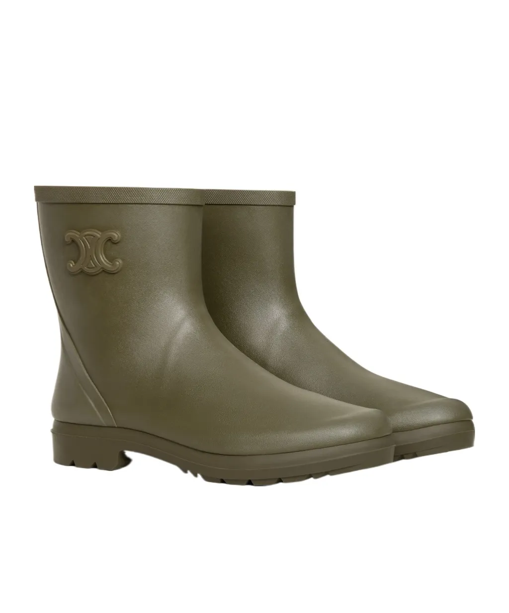 Mid Celine Rain Boots In Natural Rubber