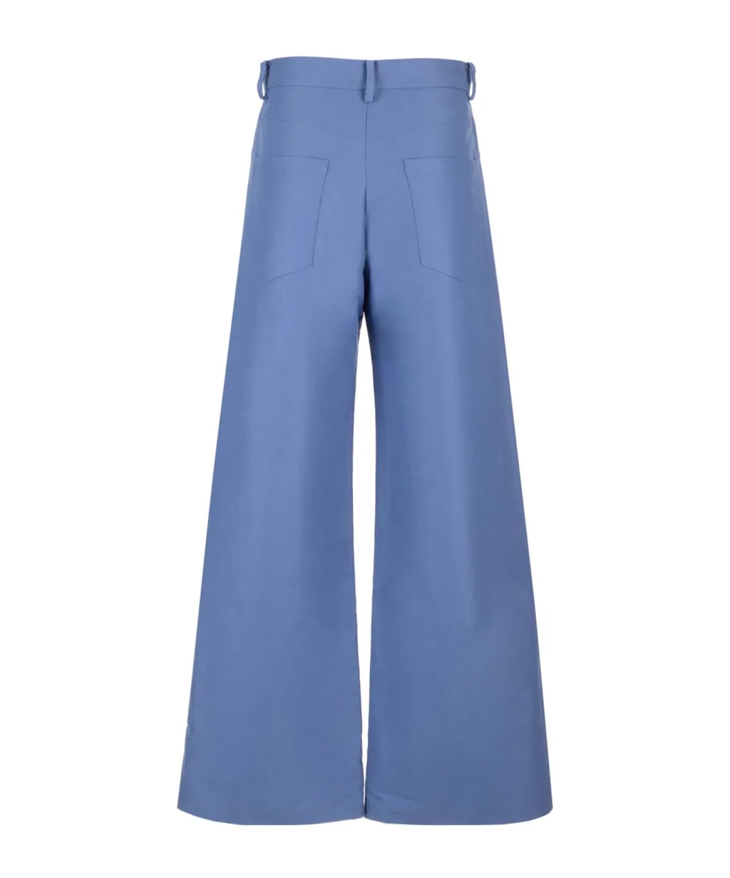 Marni Logo Embroidered Wide-Leg Trousers
