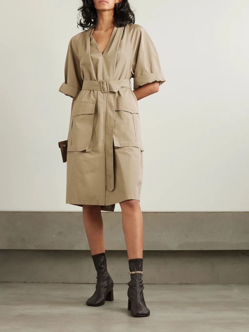 Medium Length Dress With Belt