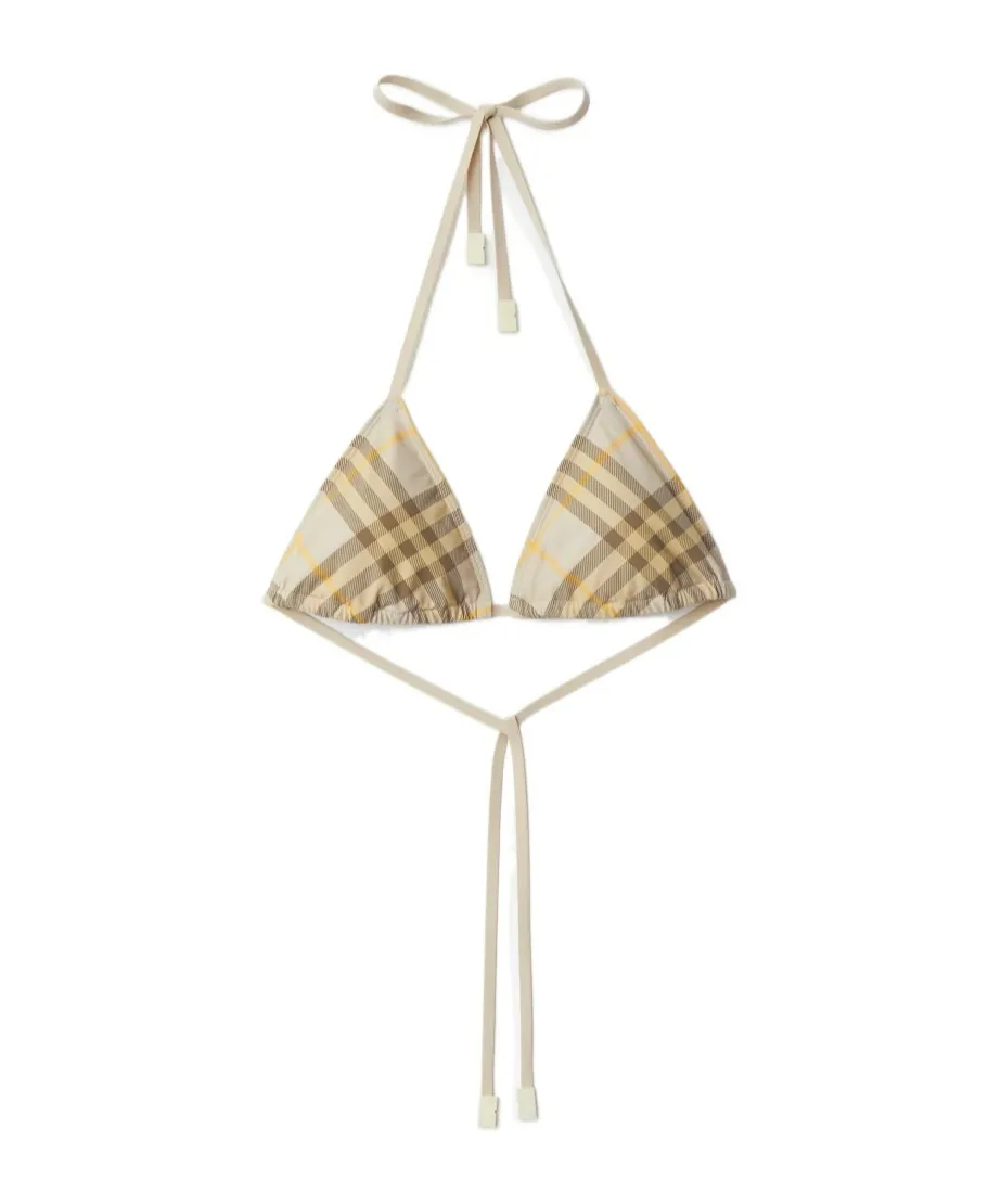 Burberry Check-Printed Halterneck Bikini Top