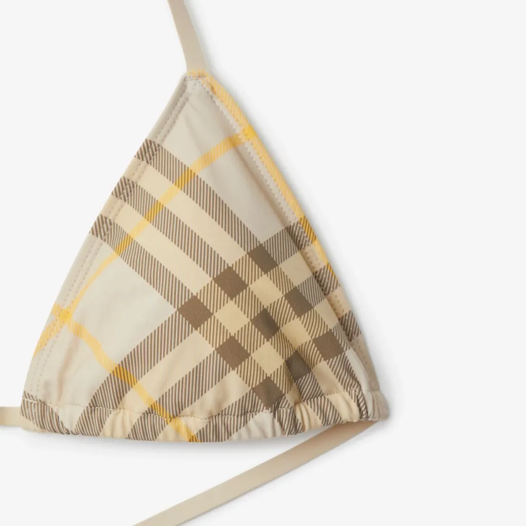 Burberry Check-Printed Halterneck Bikini Top