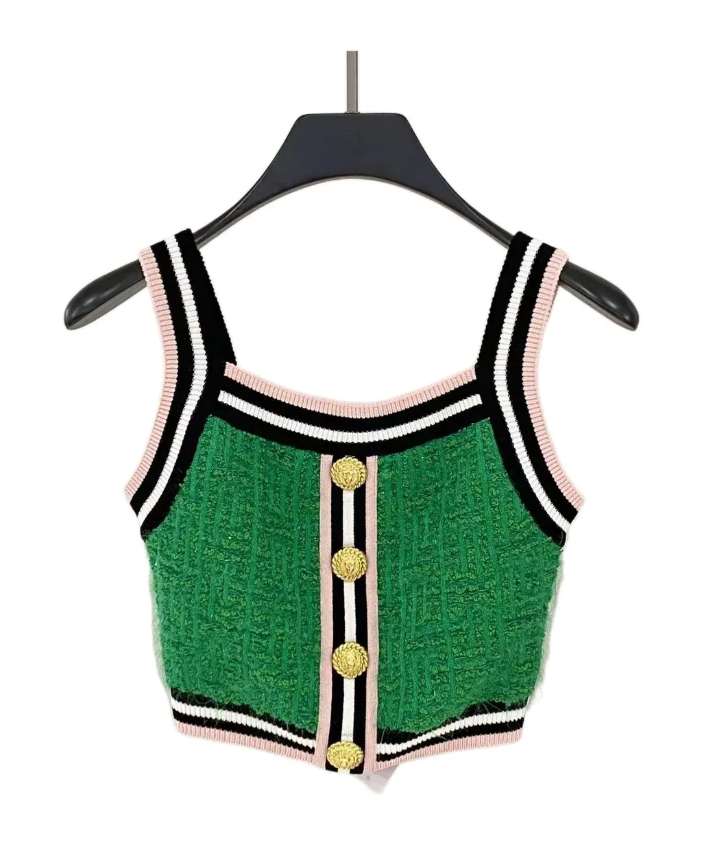 Bouclé Cropped Tank Top