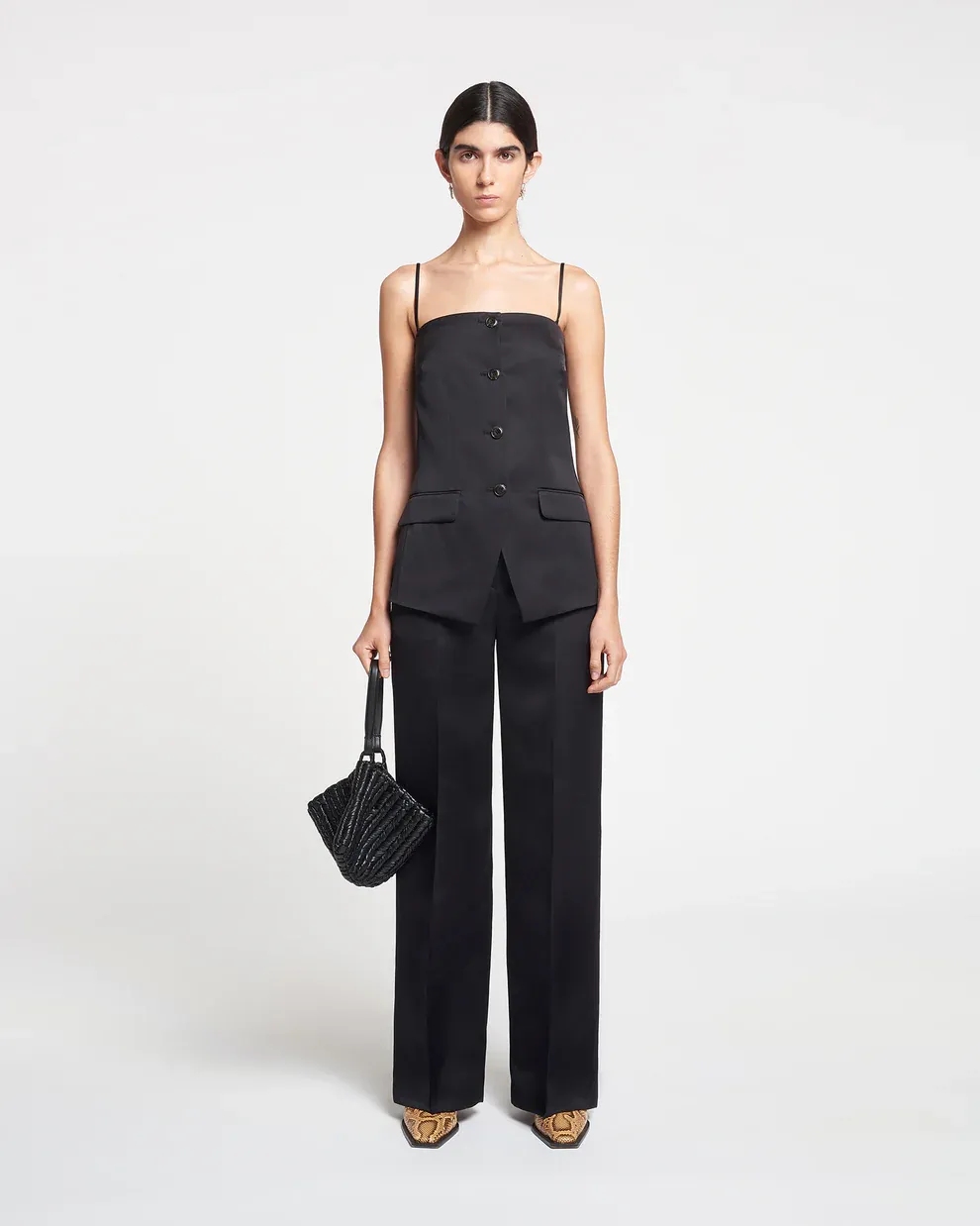 Nanushka Alessa Tailored Tech-Satin Vest