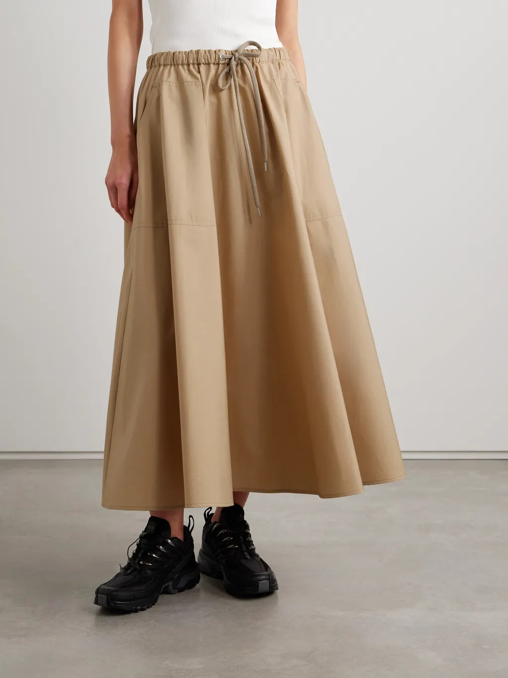 A-Line Midi Cotton Skirt