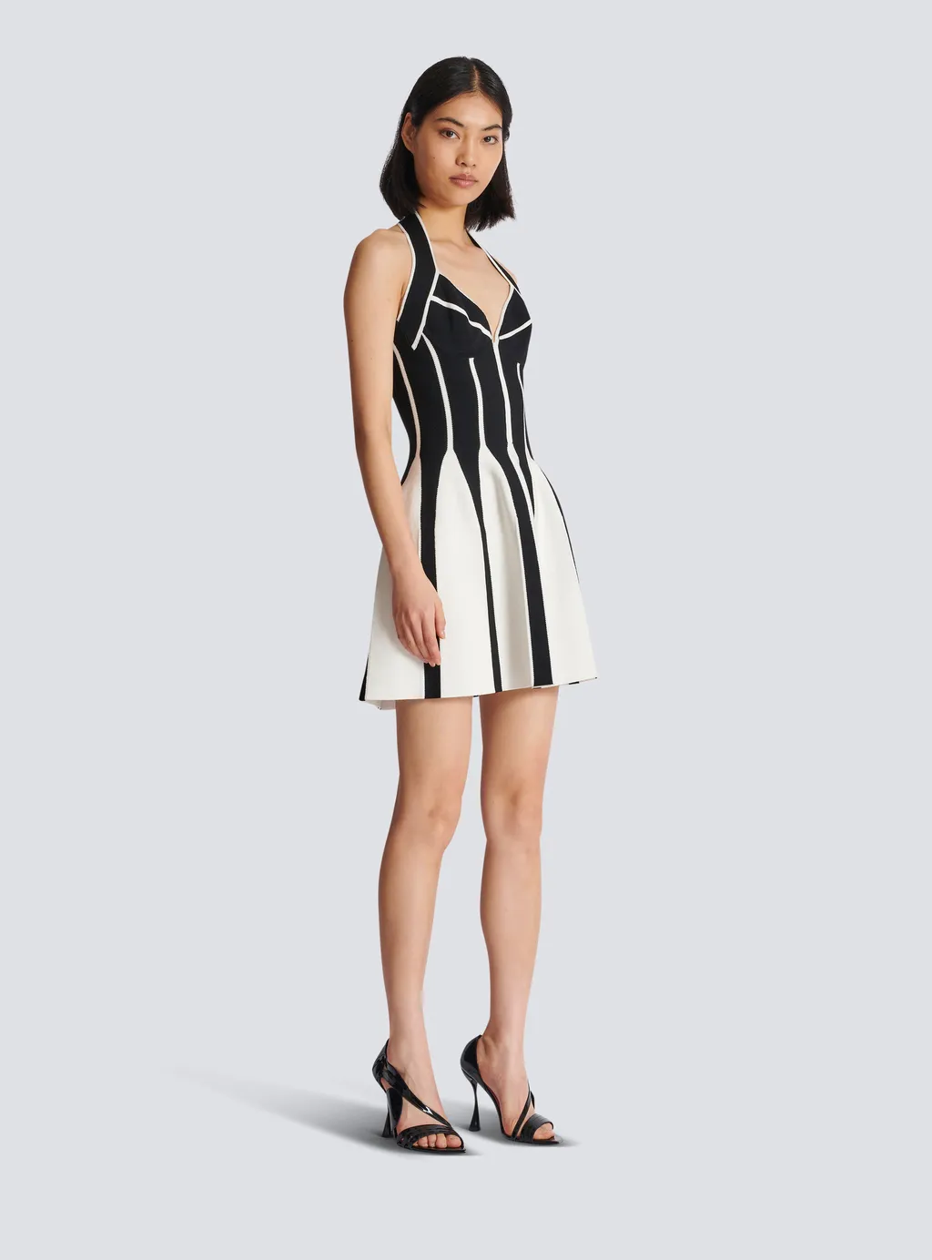 Balmain Halterneck Flared Mini Dress