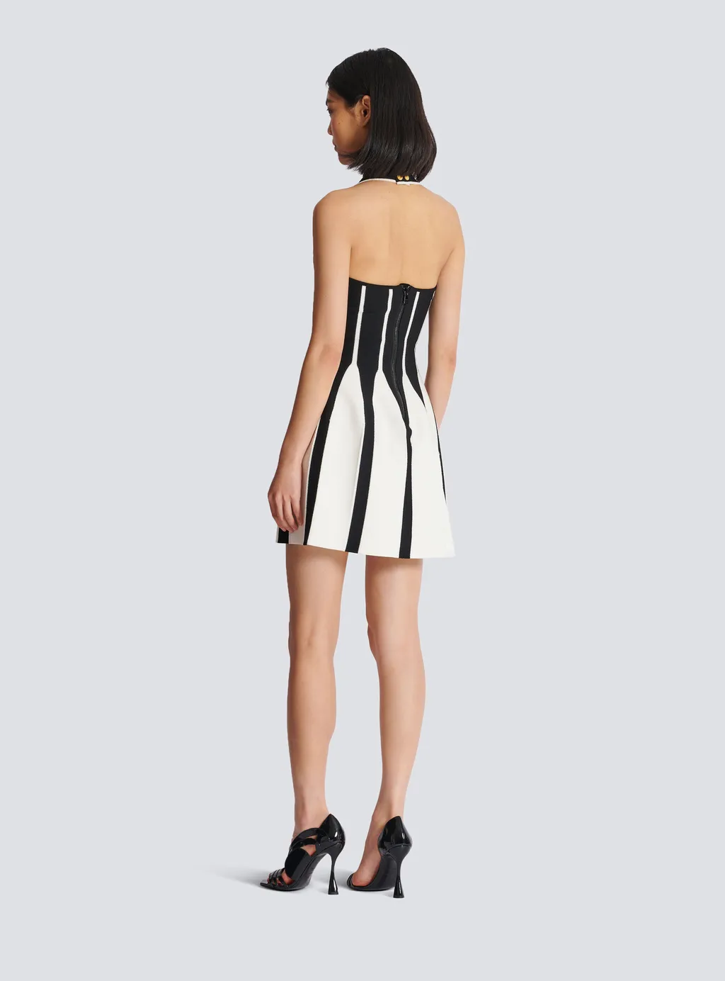 Balmain Halterneck Flared Mini Dress