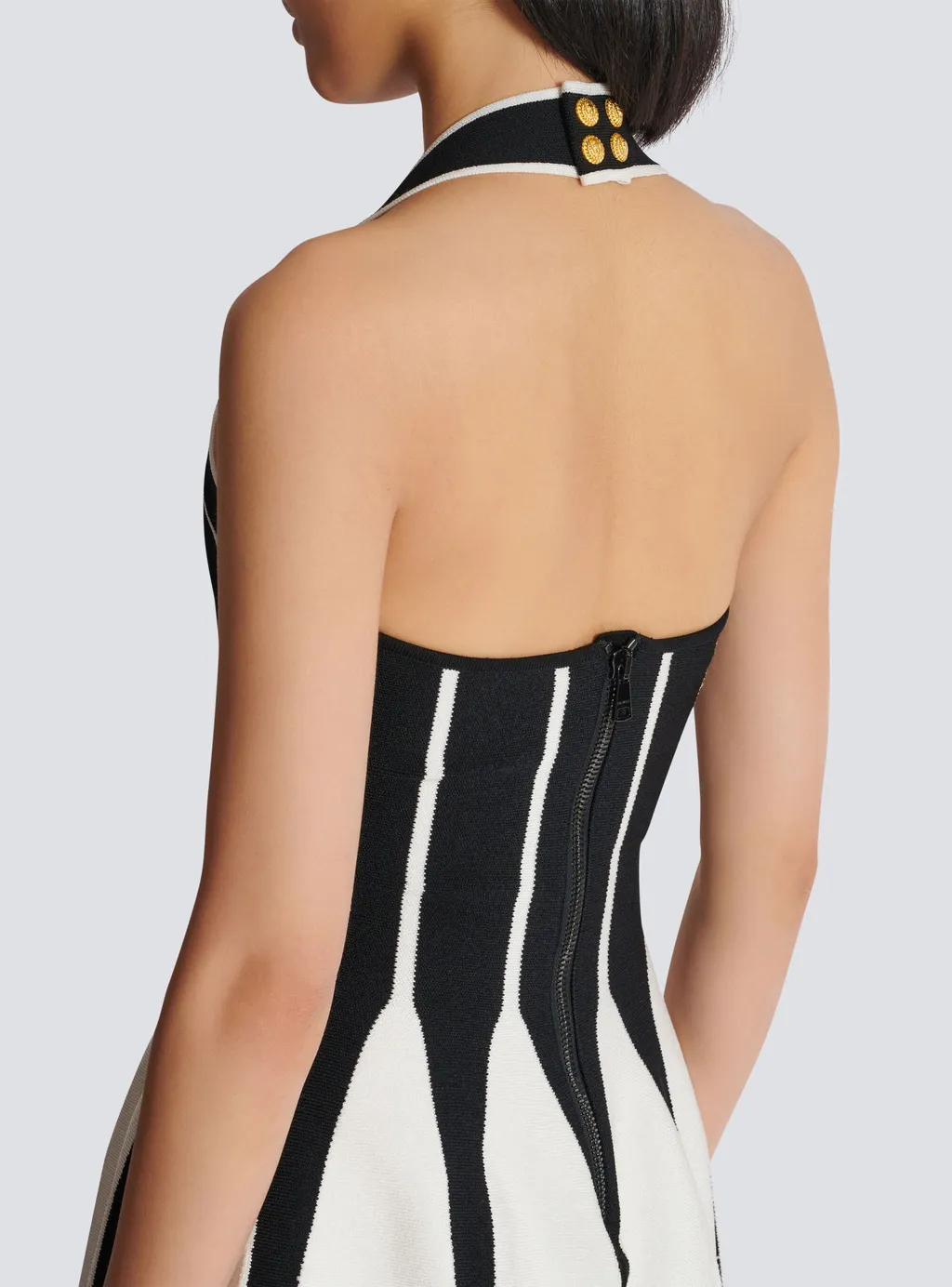 Balmain Halterneck Flared Mini Dress