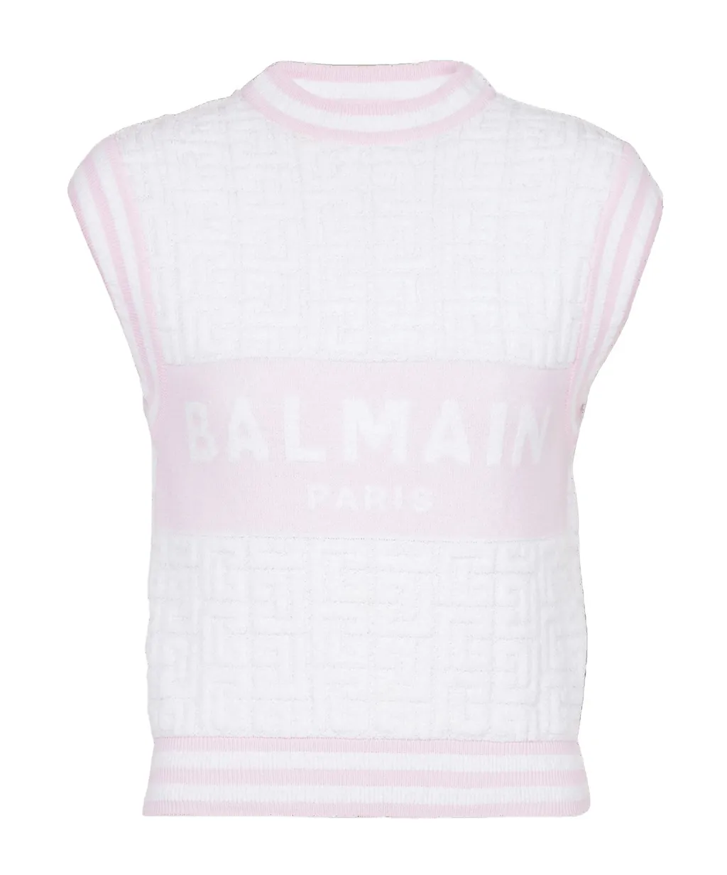 Balmain Logo Monogrammed Sleeveless Vest
