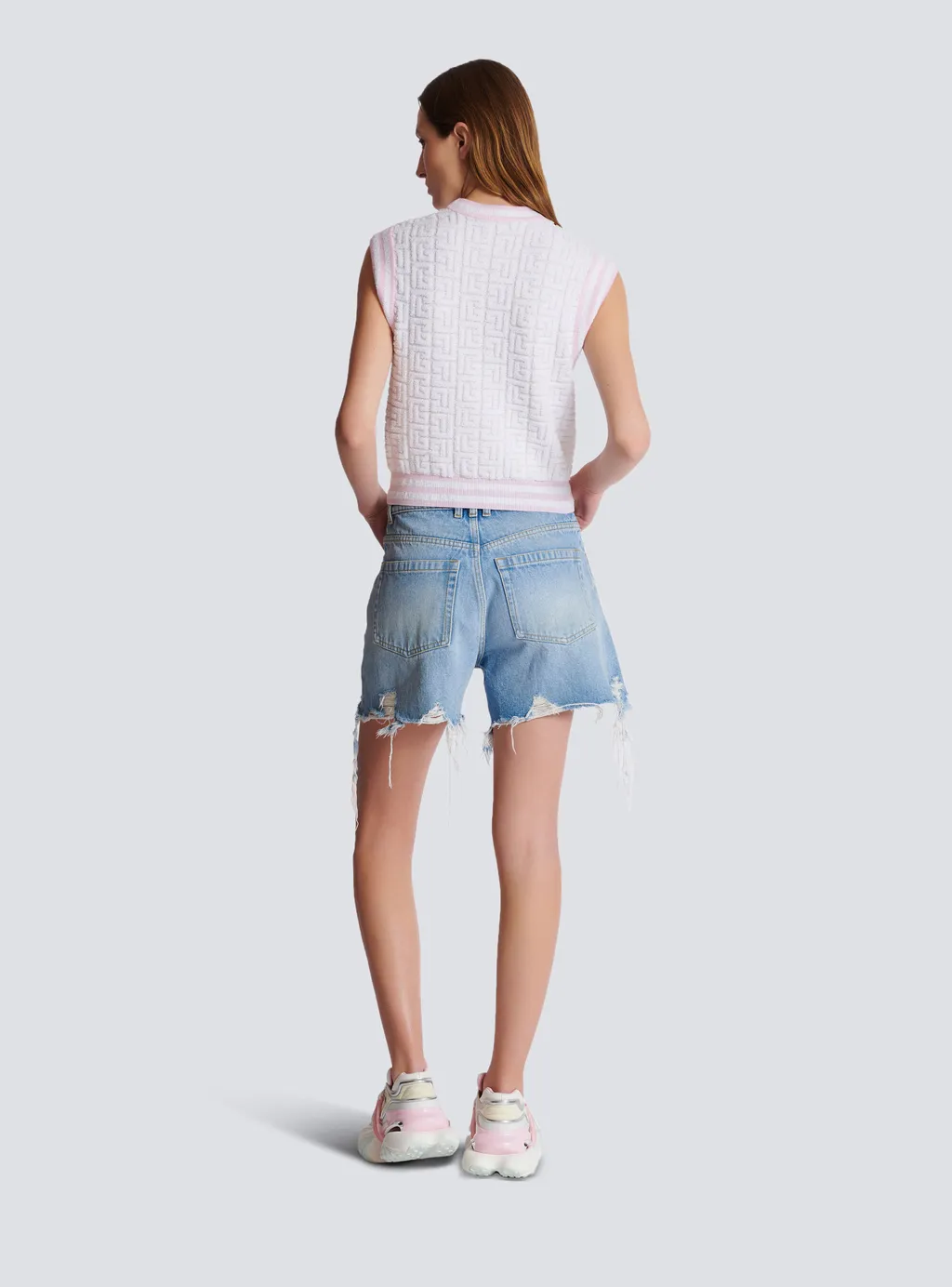 Balmain Logo Monogrammed Sleeveless Vest