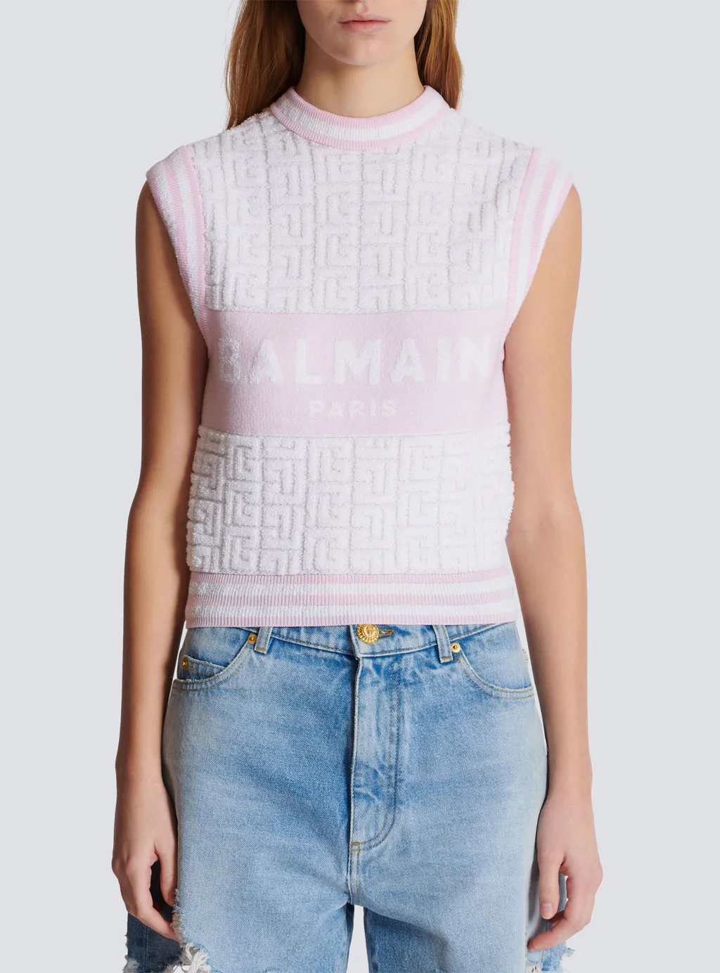 Balmain Logo Monogrammed Sleeveless Vest