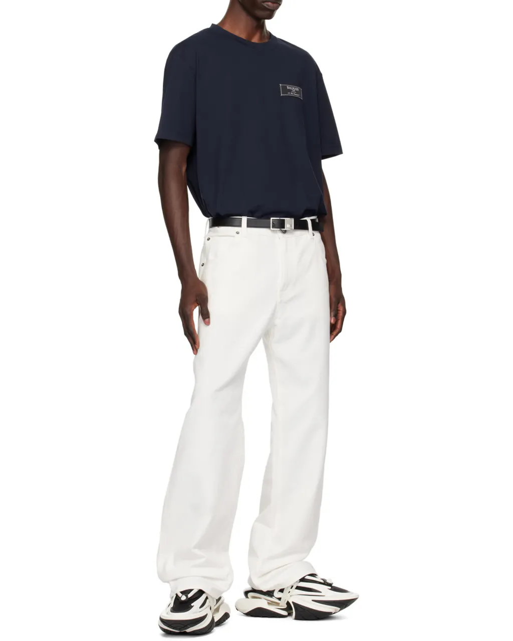 Balmain Logo Patch Crewneck T-Shirt