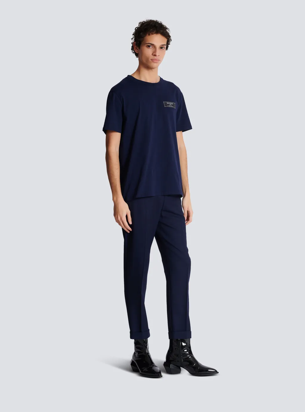 Balmain Logo Patch Crewneck T-Shirt