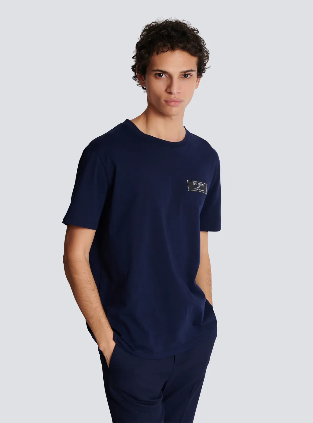 Balmain Logo Patch Crewneck T-Shirt