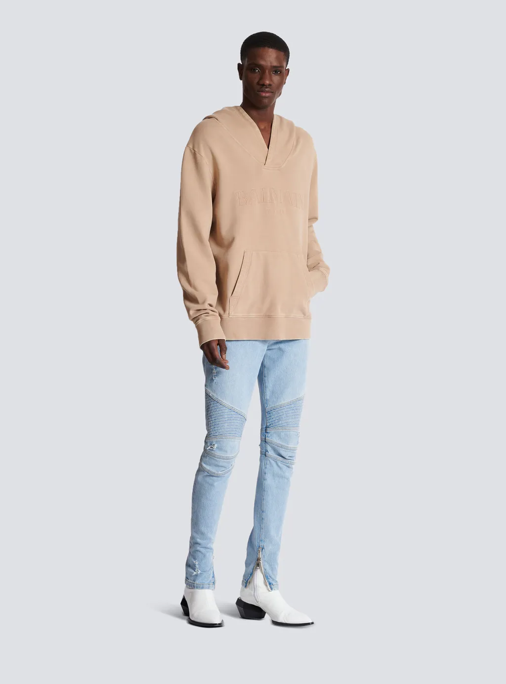 Balmain Logo Embroidered Hooded Sweatshirt