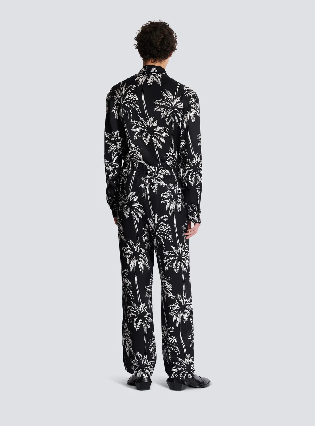 Balmain Palm Print Satin Pyjama Trousers