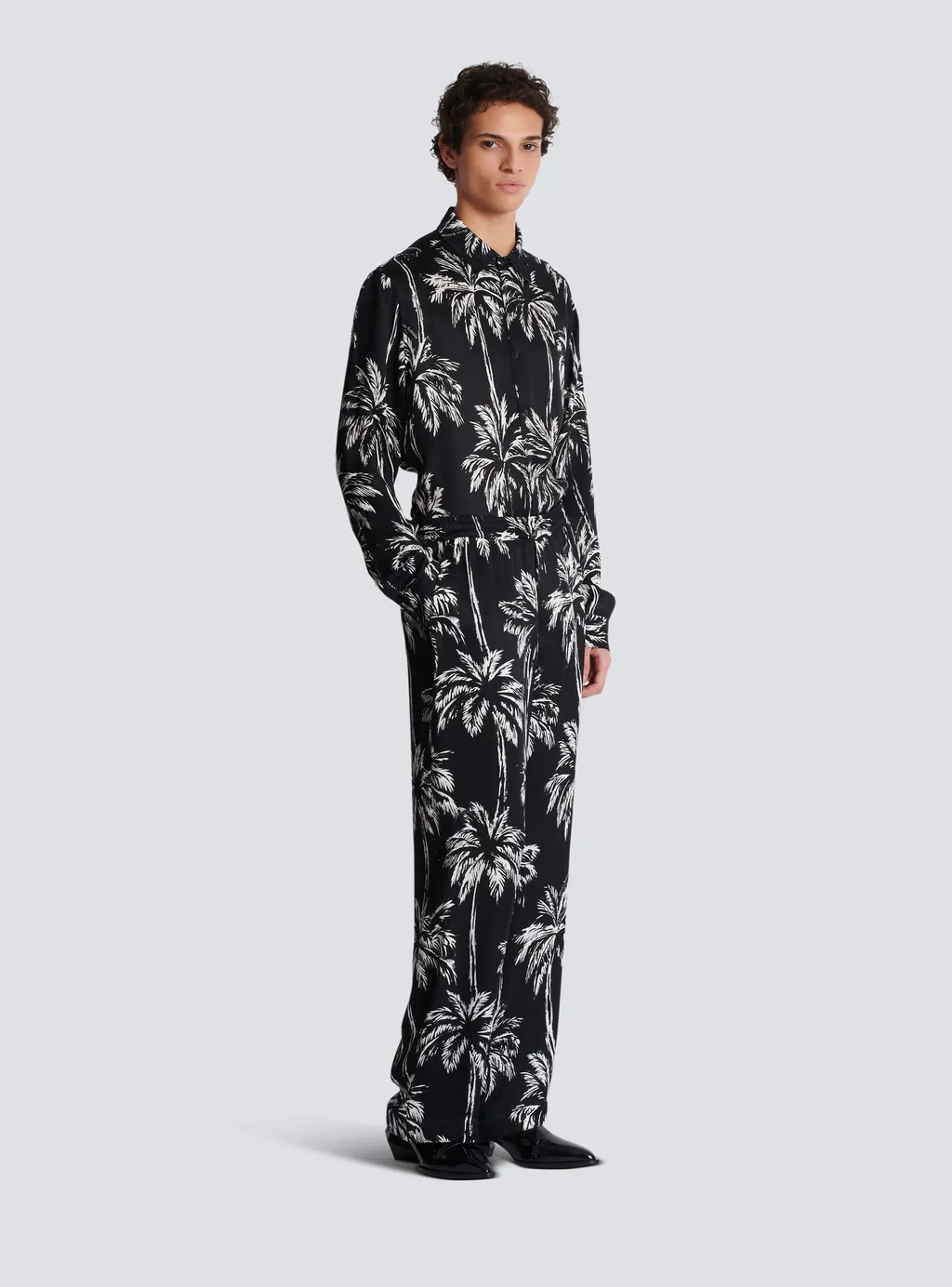 Balmain Palm Print Satin Pyjama Trousers