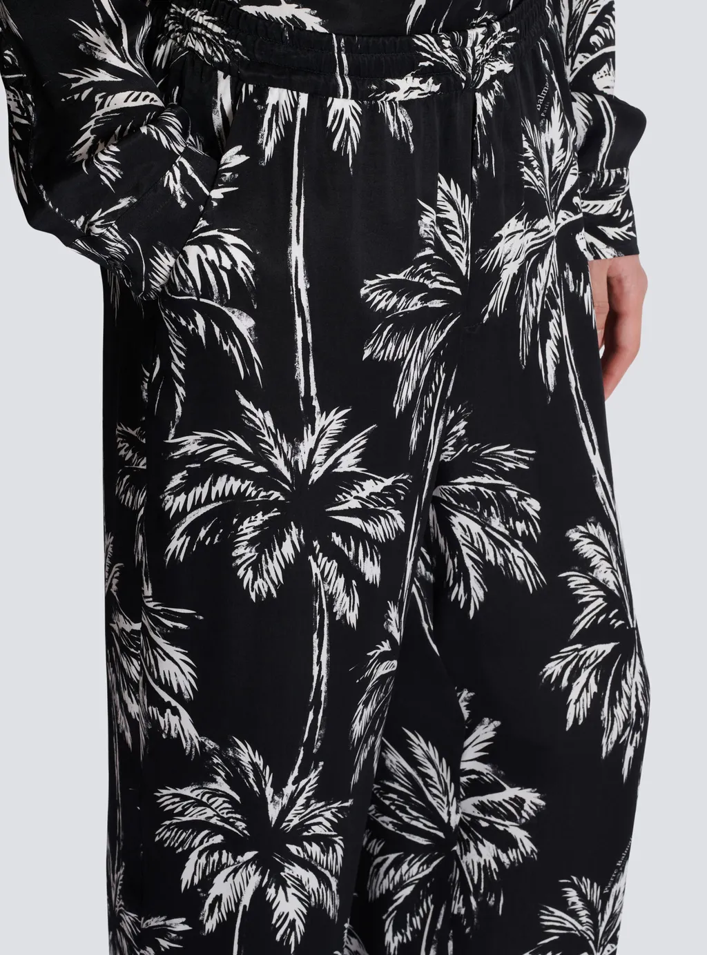 Balmain Palm Print Satin Pyjama Trousers