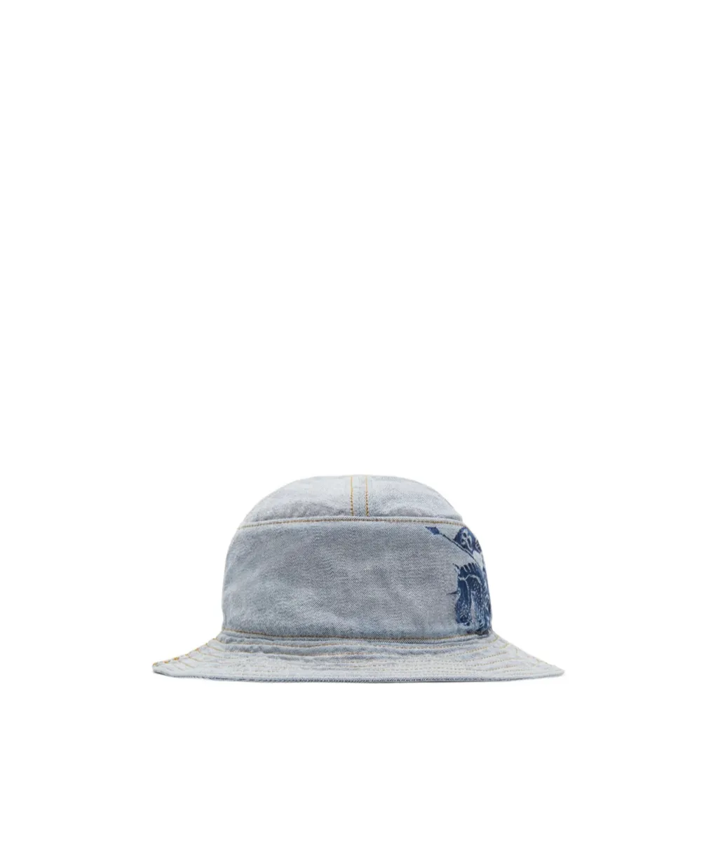 Logo-Print Denim Bucket Hat