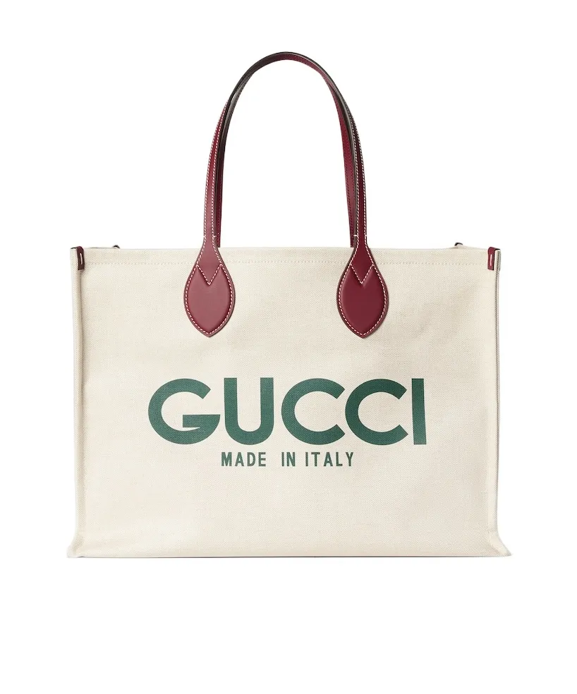 Gucci Logo Printed Top Handle Bag
