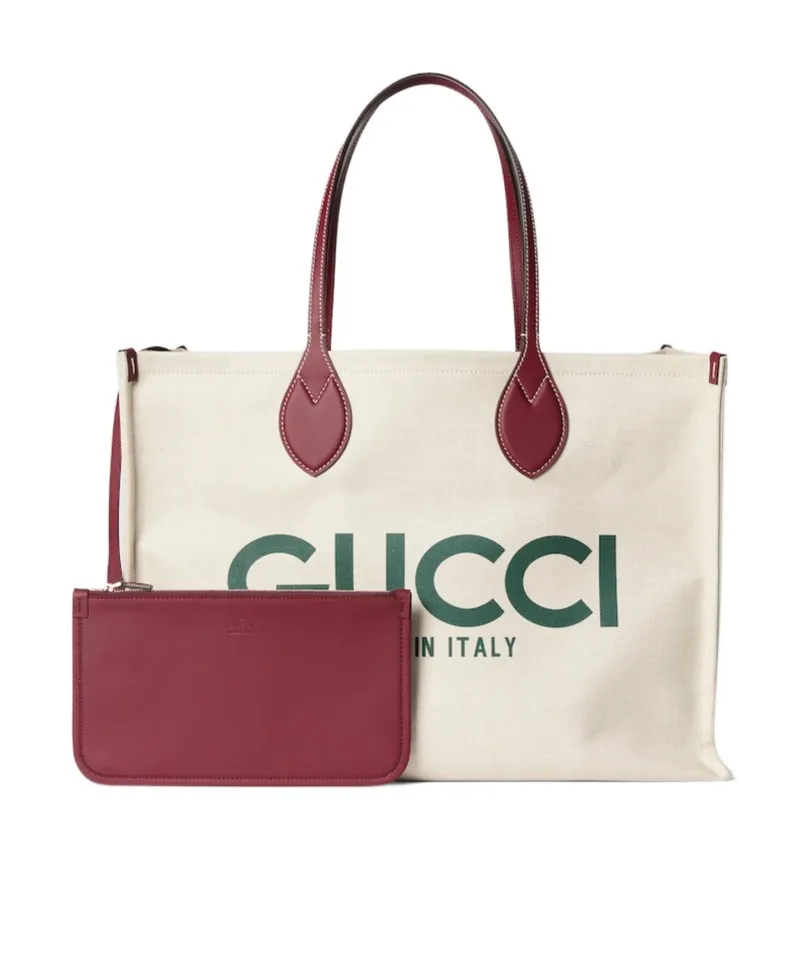 Gucci Logo Printed Top Handle Bag
