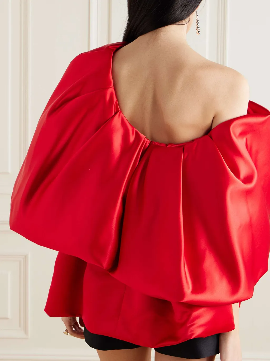 Oversized Bow Satin Top