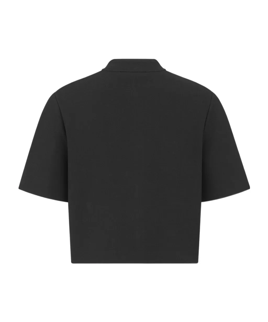 Cropped Jacket With Officer Collar