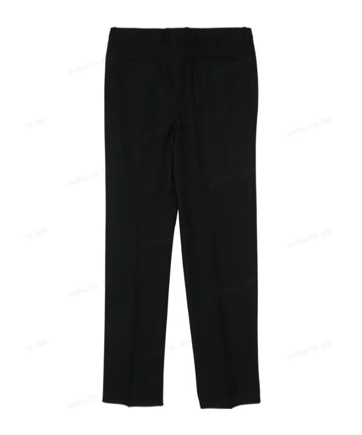 Metallic Striped Straight Trousers
