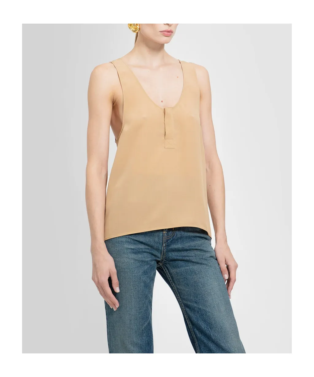Saint Laurent Straight Hem Sleeveless Top