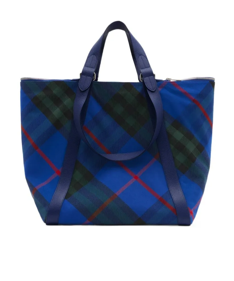 Burberry Check Printed Top Handle Bag