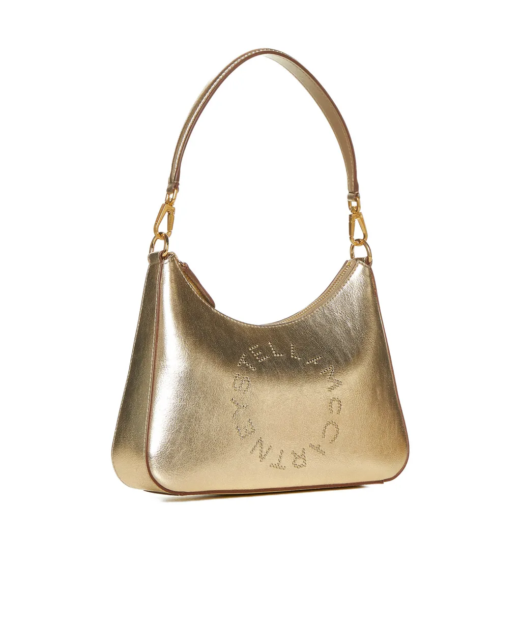 Stella Mccartney Logo Detailed Metallic Shoulder Bag