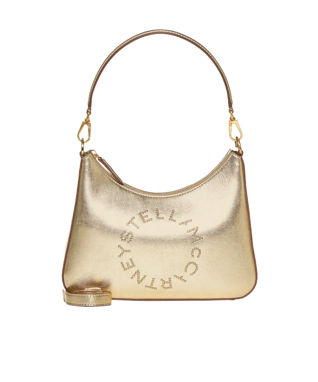 Stella Mccartney Logo Detailed Metallic Shoulder Bag
