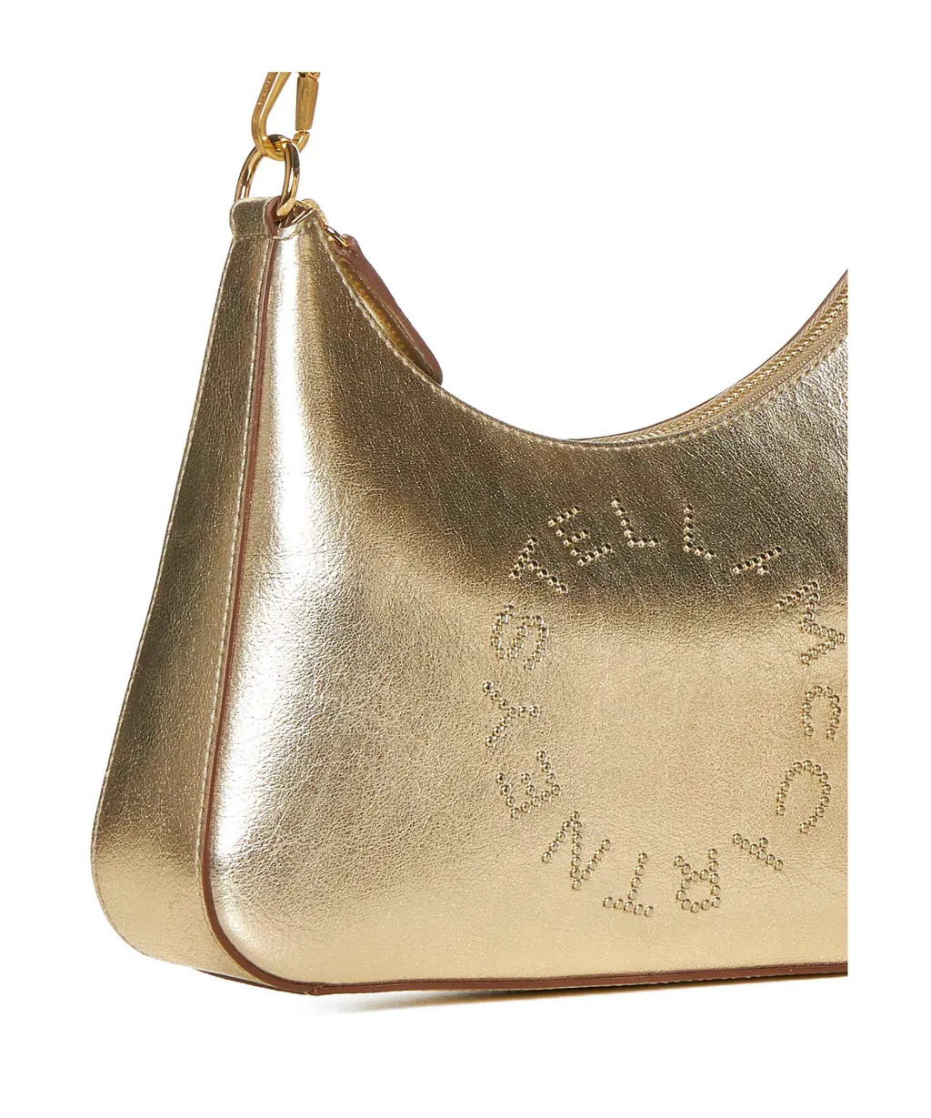 Stella Mccartney Logo Detailed Metallic Shoulder Bag