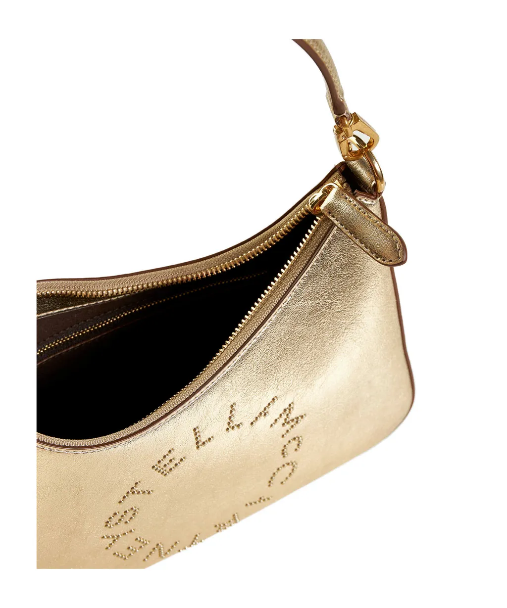 Stella Mccartney Logo Detailed Metallic Shoulder Bag