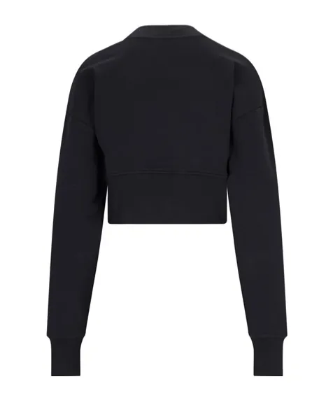 Balmain Logo Printed Crewneck Cropped Sweatshirt