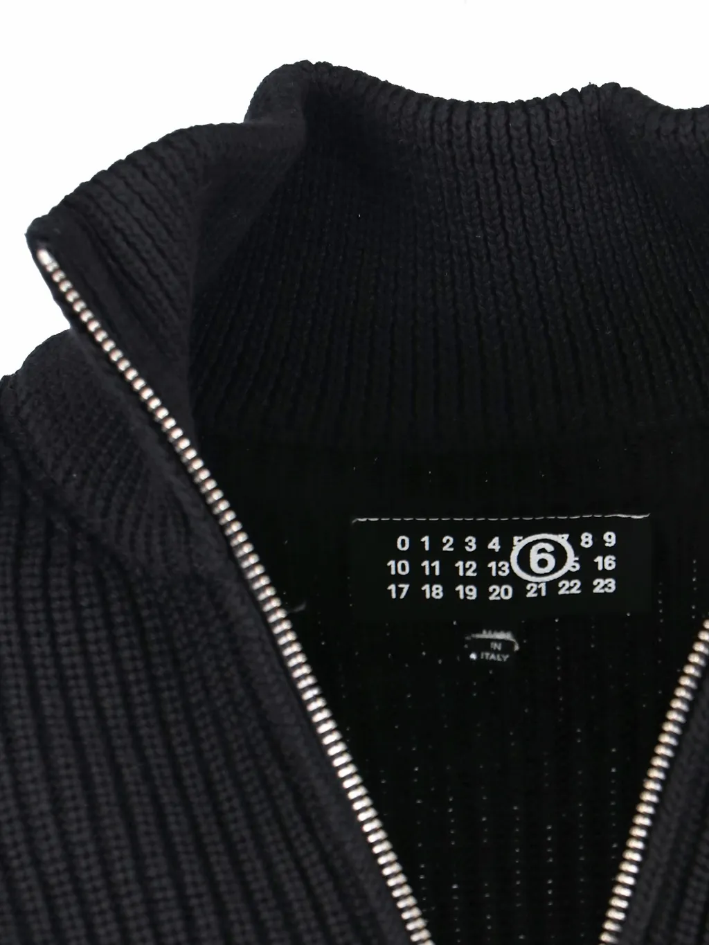 Mm6 Maison Margiela Ribbed-Knit Zipped Cardigan