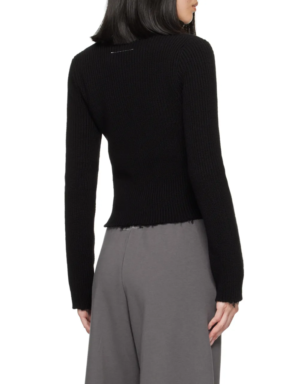 Mm6 Maison Margiela Ribbed-Knit Zipped Cardigan