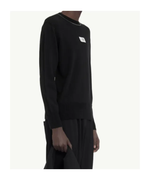 Mm6 Maison Margiela Logo Patch Crewneck Jumper
