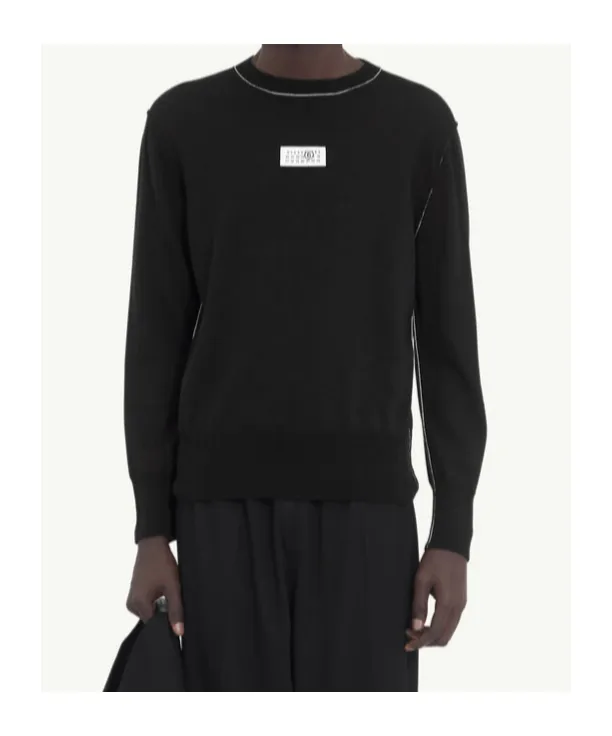 Mm6 Maison Margiela Logo Patch Crewneck Jumper
