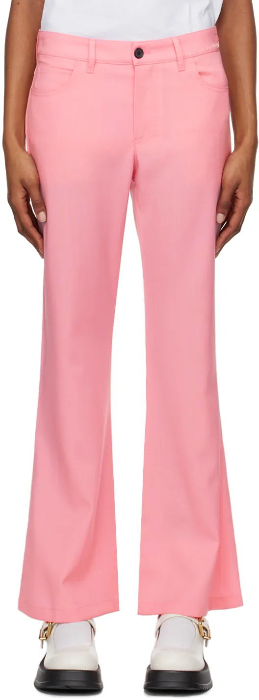 Marni Logo Embroidered Flared Pants