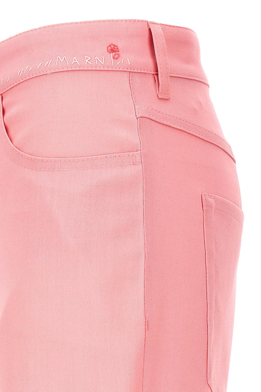 Marni Logo Embroidered Flared Pants