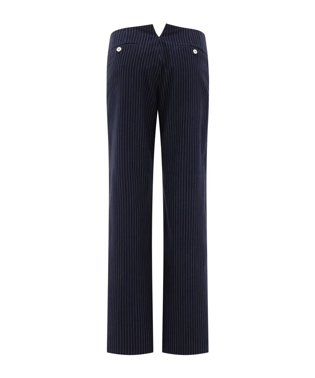 Ines De La Fressange Pinstripe Wide Leg Pants