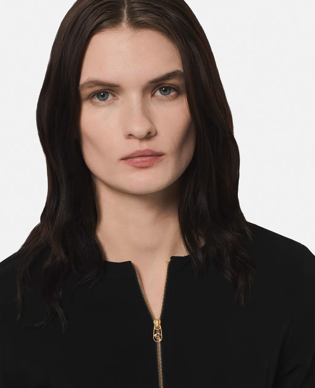 Double-Slit Zipper Shirt With Hem