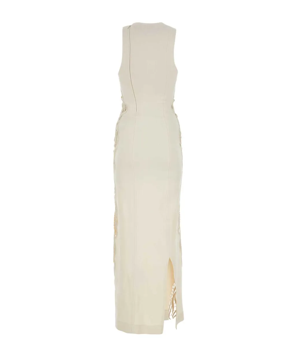 Jil Sander Lace-Panel Crewneck Sleeveless Dress
