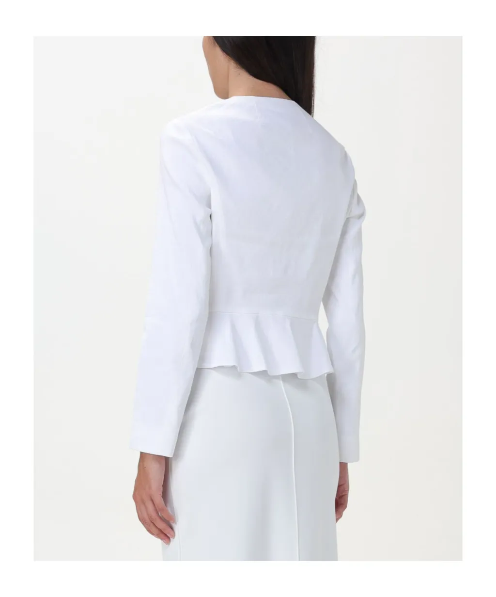 Peplum-Hem Cropped Jacket
