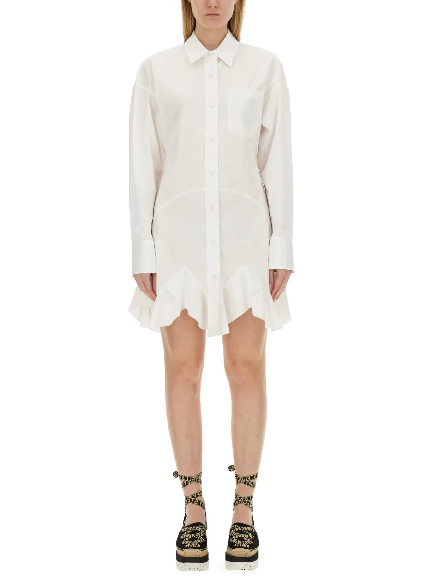 Stella Mccartney Ruffled Mini Shirt Dress