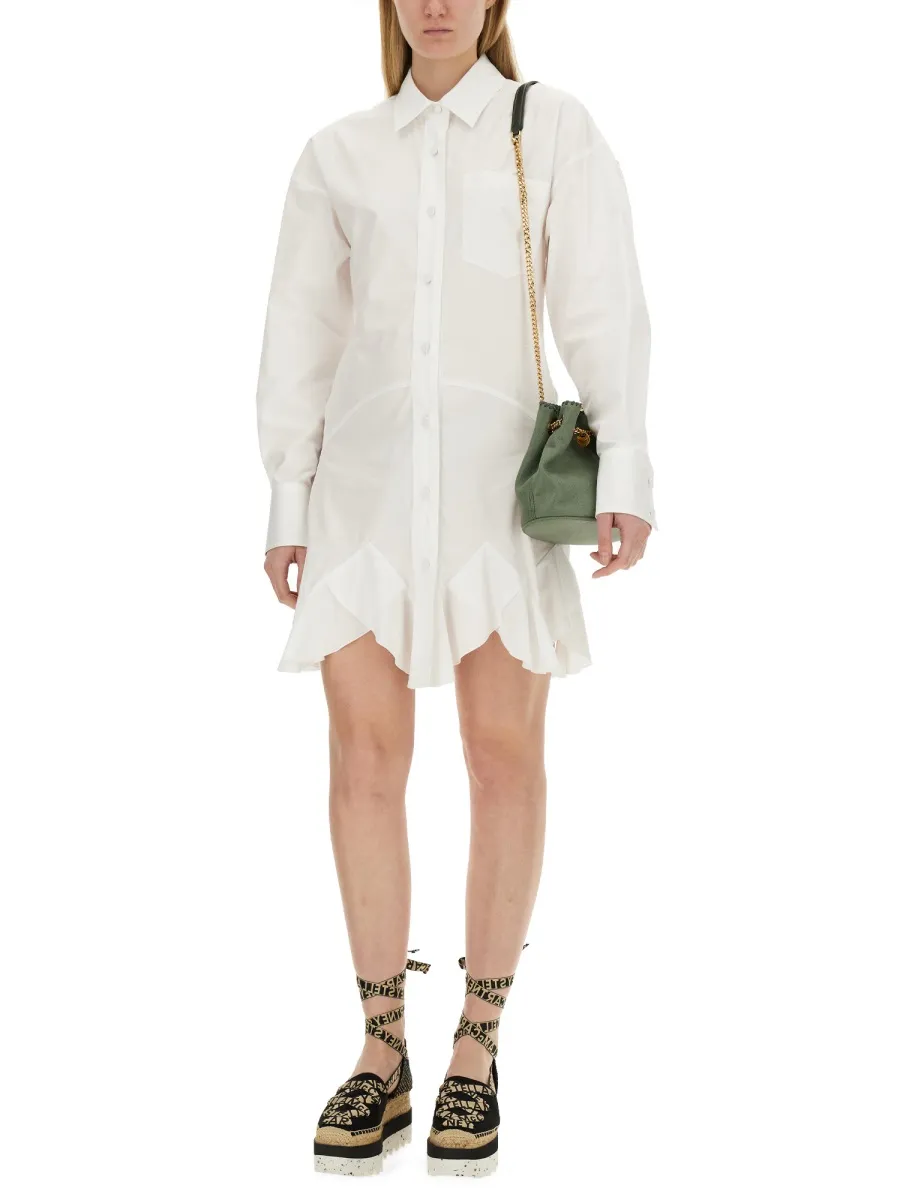Stella Mccartney Ruffled Mini Shirt Dress