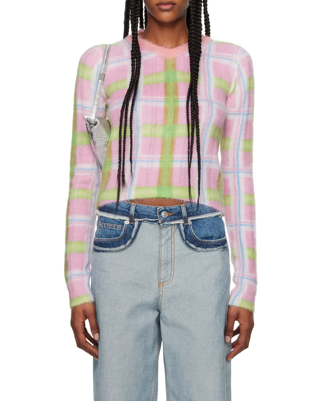 Check-Print Brushed-Finish Jumper