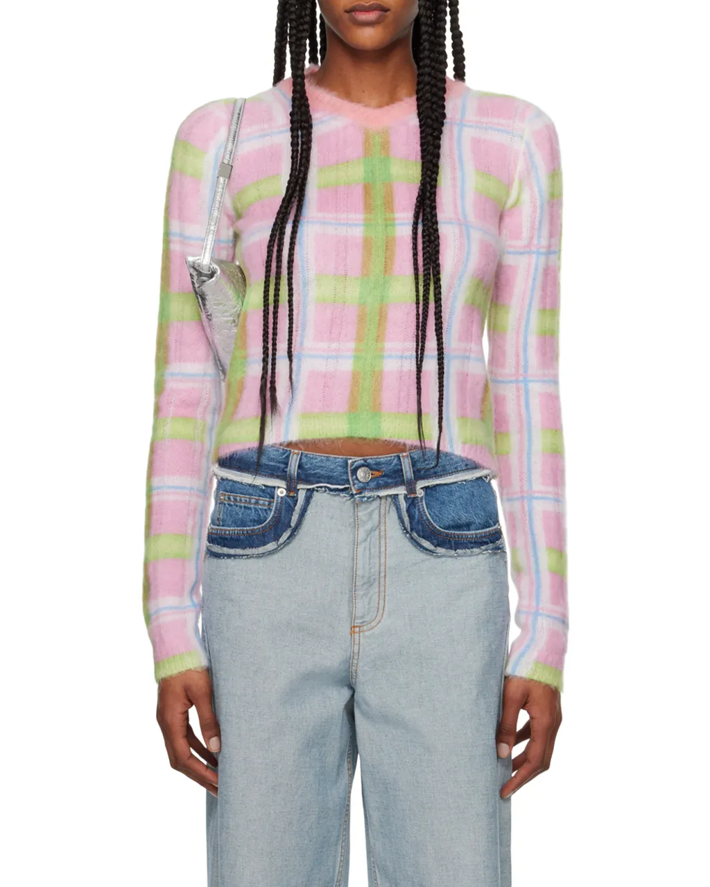 Check-Print Brushed-Finish Jumper