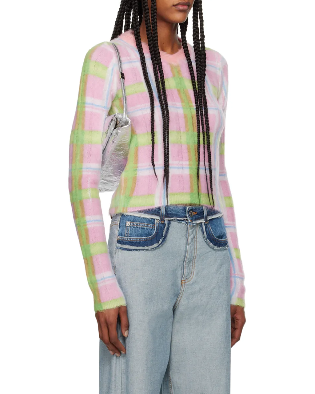 Check-Print Brushed-Finish Jumper