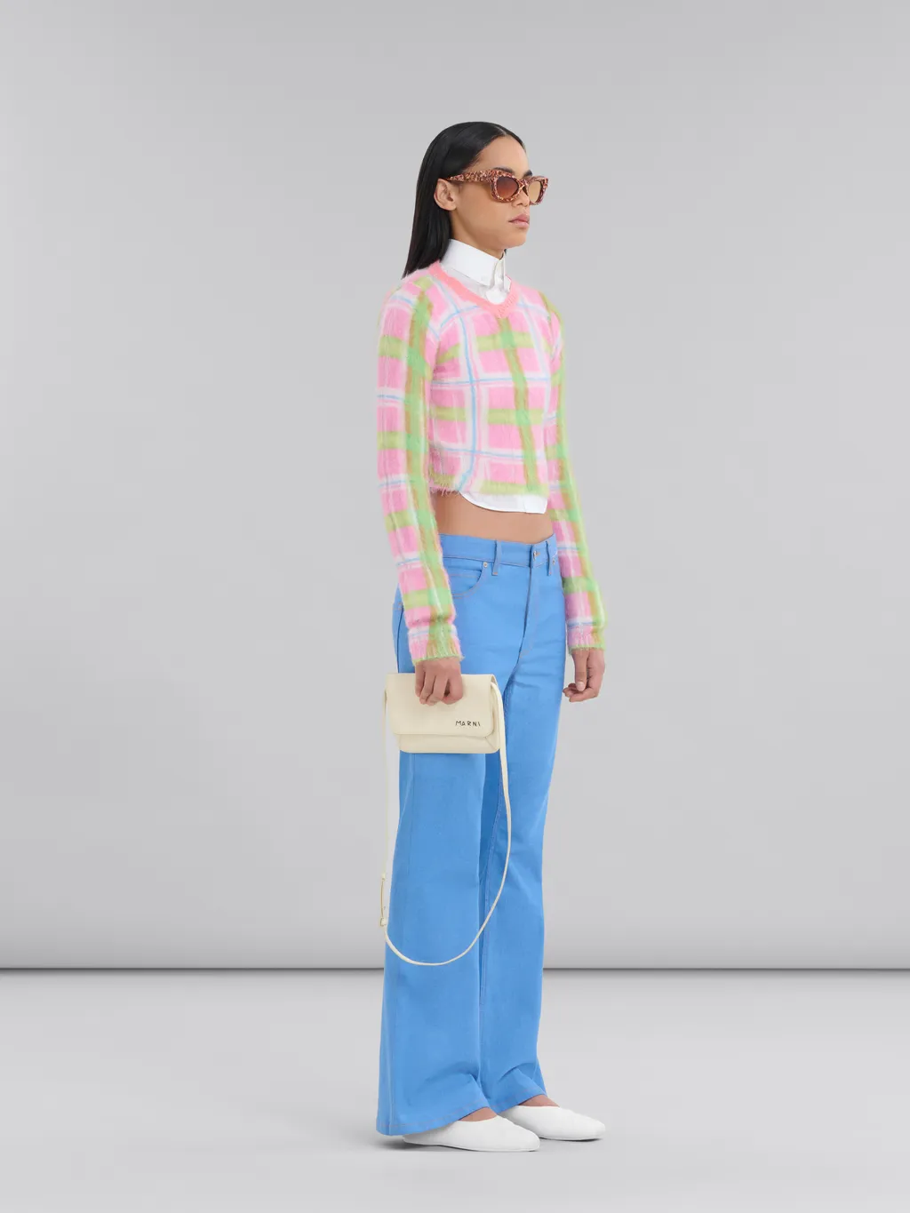 Check-Print Brushed-Finish Jumper